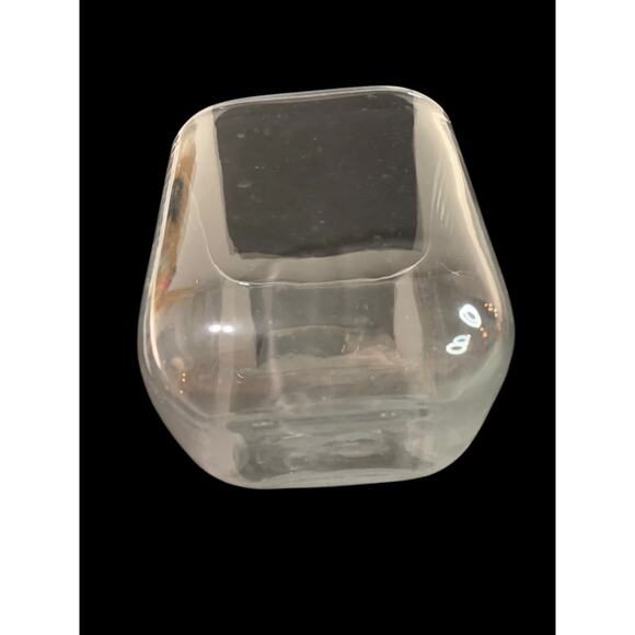 Crate & Barrel Clear Glass Vase 4.75" Cube - Picture 5 of 8